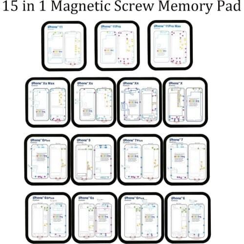 15 in 1 Guide Magnetic Screw Keeper Memory Chart Mat Repair For iPhone 6 6S 7 8 X XS Max XR 11 11Pro 11ProMax Teardown Guide Pad