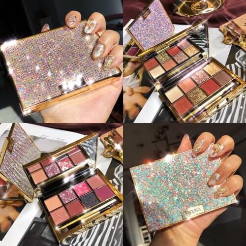 8 Color Eyeshadow Pallete Glitter Makeup Matte Nude Eye shadow Make up Palette Maquillage Paleta De Sombra Warm Color Smoky Balm
