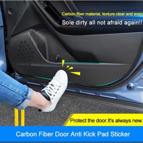 QHCP Carbon Fiber Car Door Side Anti-kick Sticker Film For Subaru Forester Legacy Outback XV 2014 2015 2016 2017 2018 4Pcs/Set