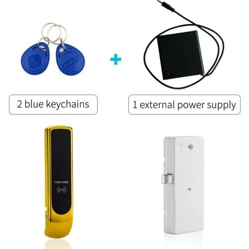 125khz rfid card Electronic Safe Magnetic Swipe Card Smart RFID Cabinet Locker Lock for SPA GYM Locker in Gold color