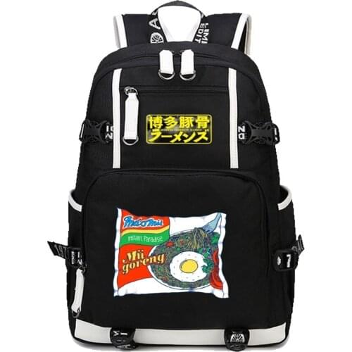 Anime Hakata Tonkotsu Ramens Backpack Men Womens Travel Shoulder Bags Teenagers student book backpack Children backpack 9 style