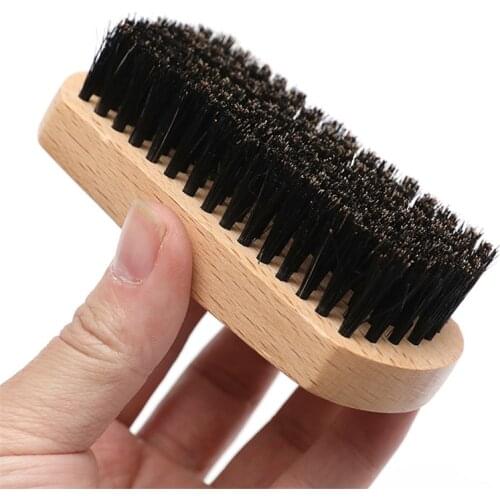 Wooden Beard Brush Boar Bristle for Mens Mustache Shaving Comb Face Massage Facial Hair Cleaning Brush Beech Comb Drop Shipping