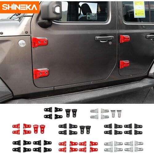 SHINEKA Car Exterior Door Hinge Cover Engine Hood Hinge Protector Trim Cover Stickers Kit Accessories For Jeep Wrangler JL 2018