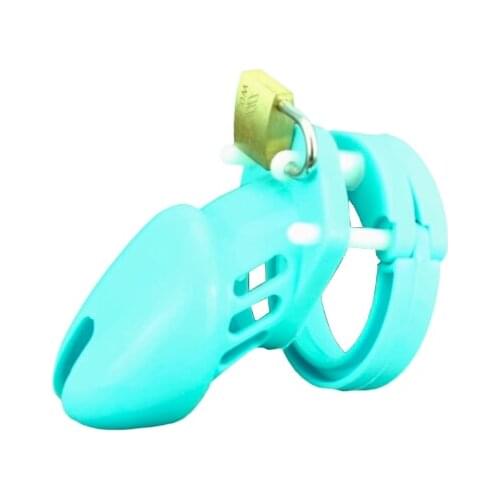 Blue Soft Silicone Male Chastity Device,Cock Cage,V5 Penis Ring,Chastity Lock/Belt,Cock Ring,Adult Game,A122-4