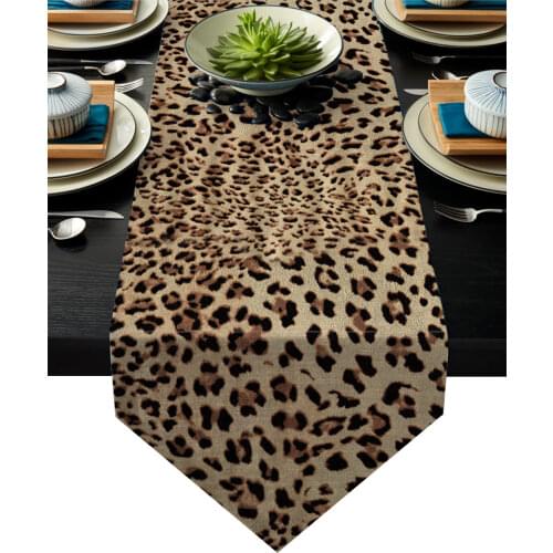 Sexy Leopard Print Table Runner Kitchen Decor Table Flag Tablecloth Placemat Hotel Home Festival Decoration Table Runners