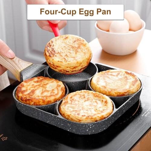 Four-cup Egg Pan Frying Egg Cooker Burger Pan for Breakfast Non-stick Frying Pan