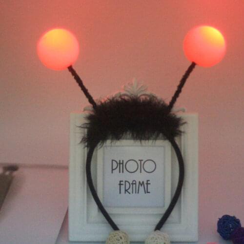 Party Glow Funny Boy Girl LED Light Up Blinking Headband Feather Bee Antenna Hair Wear Flashing Part Halloween Birthday Gift