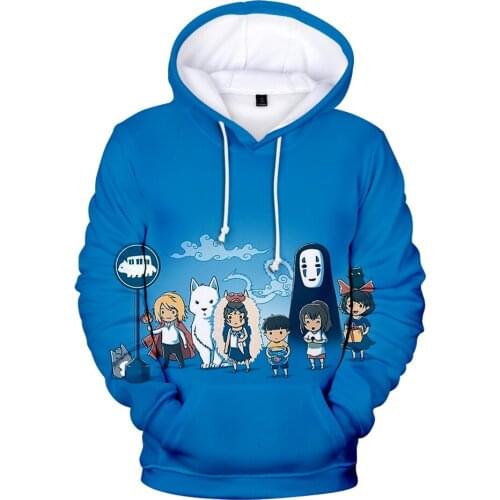3D Print Spirited Away Hoodies Anime Manga 3D Sweatshirts Fashion Casual Long Sleeves Men/women Spring Autumn Pullovers Coat