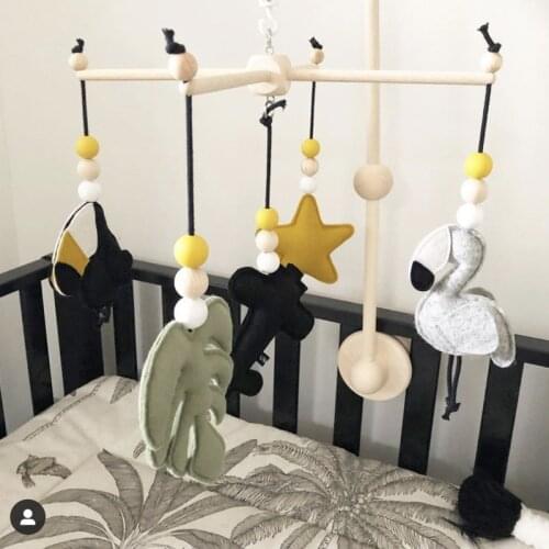 Kids Room Decoration Baby Bed Sky Baby Room Decor Accessories Rotating Hanging Toys Bracket Mobile Ornaments Rattle Toy
