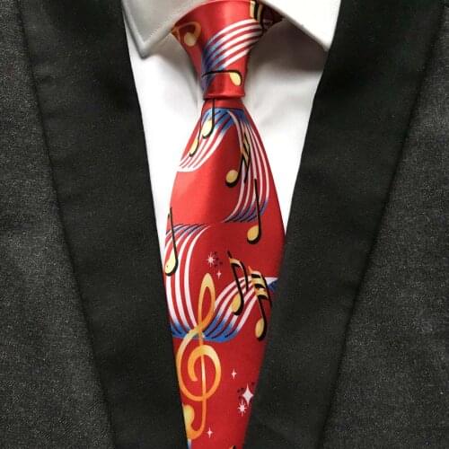 Unique Designer Music Notation Tie Fashion Men Artist Musician Necktie for Concert Theme Party