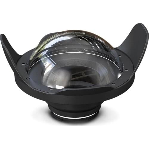 WA006-D 40M/130FT 8" wide angle dome port for camera waterproof housing diving case（φ 80mm* L 67mm）fOR Panasonic GH5 A7 A7R II