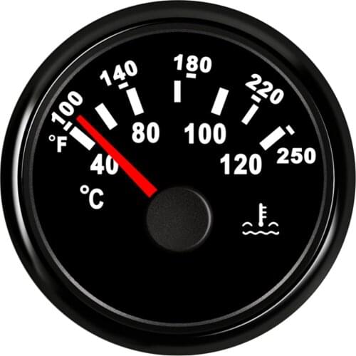 1pc 52mm Pointer Water Temp Gauges 40-120℃ Water Temperature Meters 287.4~22.4ohm 100-250 Fahrenheit Degree for Auto Boat Truck