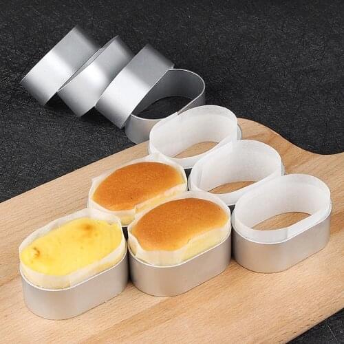 10/5PCS Baking Mold French Cake Cheese Ring Biscuit Mousse Oven Three-dimensional Mould Cheese Semi-cooked Tool Oval Molds