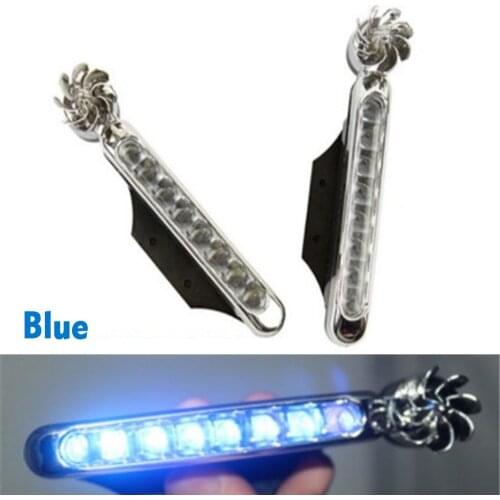 2Pcs Car Daytime Running Lights 8 LED DRL Daylight Headlight Lamp DRL Car Light Wind Energy No Need External Power Supply