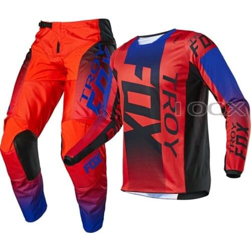2021 Troy Fox MX 180 Oktiv Gear Set Motorbike MTB ATV Bike Offroad Suit Mountain Bicycle Offroad Kits Mens