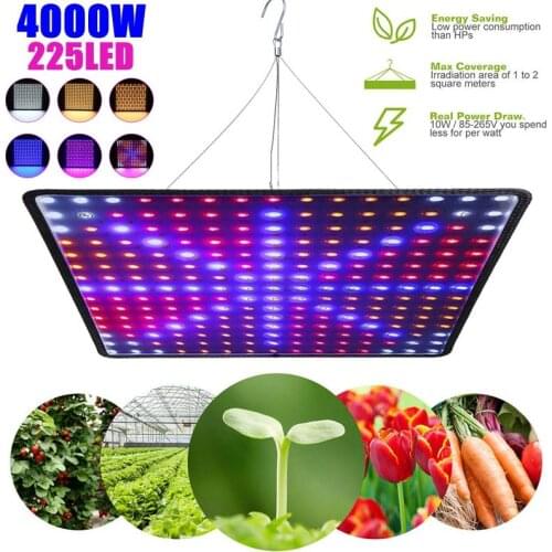 225 LEDs 4000W LED Grow Light Full Spectrum LED Plant Grow Light Veg Bloom Lamp Indoor Plant Growing Light Greenhouse for Garden
