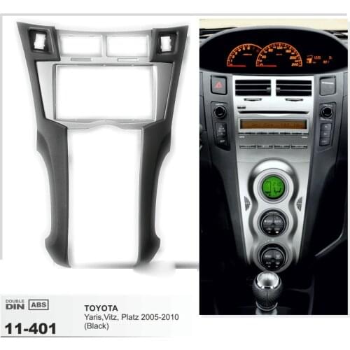 2Din Car Radio Frame Fascia For Toyota Yaris Vitz Platz 2005 2006 2007 2008 2009 2010 2011 Cover Trim Kit 178*100mm Panel