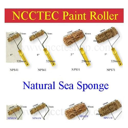 4'' 5'' 6'' 7'' natural sea sponge paint roller FREE SHIPPING/100mm 125mm 150mm 180mm paint roller with handle or without handle