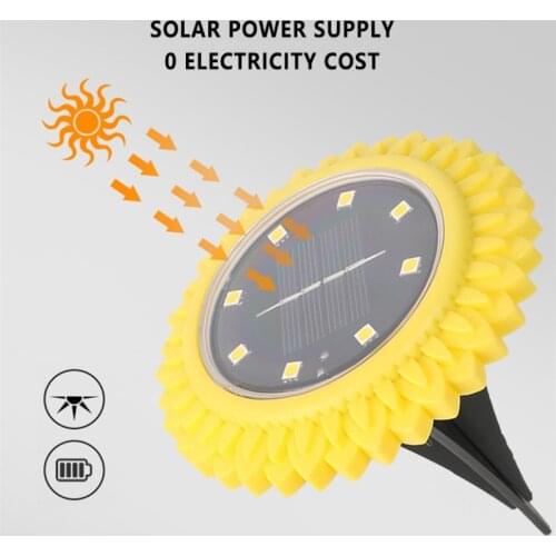 4Pack Solar Garden Lights Petal LED Ground Lights Solar Geographical Light Waterproof Lawn Floor Deck Lights Landscape Lamp