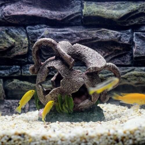 Fish Tank Resin Ancient Egyptian Shattered Cave Vase Aquarium Decoration For Fishes Hiding Artificial House Ornament Background