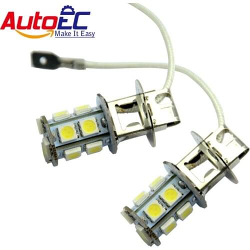 AutoEC 4X H3 LED 13 smd 5050 light Car DRL Daytime Running Lights Head Fog Led Headlight Driving bulb 12V white blue #LJ04