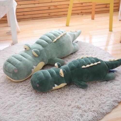 80cm/100cm Big Simulation Crocodile Plush Toy Soft Crocodile Stuffed Cartoon Animal Doll Home Decor Pillows Cushion Boy Gifts