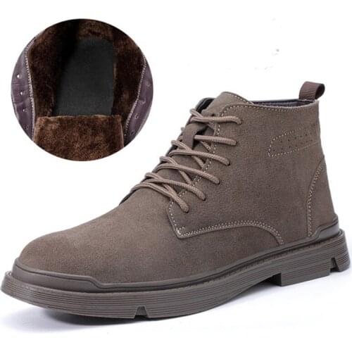 New Fashion Leather High-top Boots Four Seasons Labor Insurance Shoes Men Anti-smashing And Anti-stab Safety Work Boots For Men