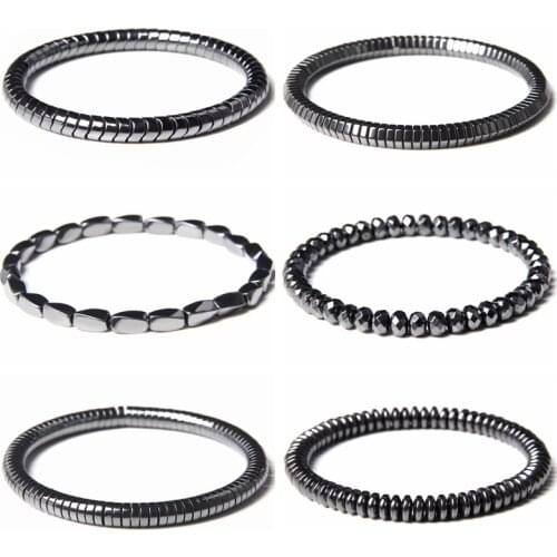 Unisex Natural Stone Hematite Beads Bracelet Stretch Health Care Bracelet Jewelry Gift For Men Women Yoga Jewelry Gifts Bileklik