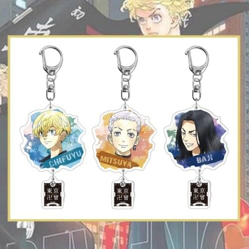 Tokyo Revengers Keychain Anime Character Manjiro Ken Takemichi Hinata Atsushi Chibi Kawaii Arcylic Key Chain For Friendship Gift
