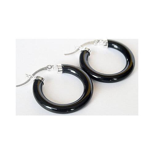 Brinco wedding wholesale good Fashion Womens 925 sterling Black stone Ring Earring 6.09 for women jewelry