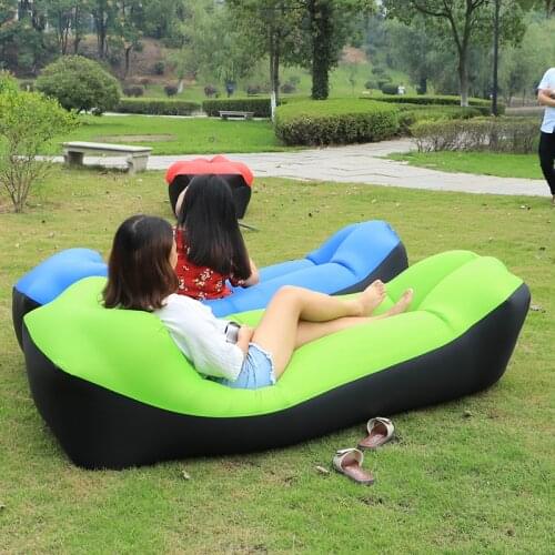 Fast Folding Inflatable Lazy bag Sofa Sleeping Lazy sofa Bag Camping Equipment Inflatable Air Sofa Beach Bed Chair Nylon lounger
