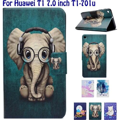 For Huawei T1 7.0 T1-701u Silicone PU Leather Cover Case Funda For Huawei MediaPad T1 7.0 T1-701u Tablet Skin Stand Case