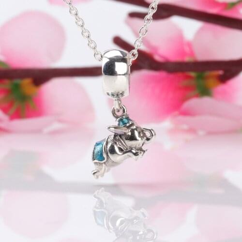 S925 Sterling Silver Fashion Dumbo Pendant Charms Fit Original Bracelet Women Jewelry DIY Gift