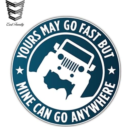 EARLFAMILY Can Go Anywhere SUV 4X4 Car Bumper Window Vinyl Decal Sticker Waterproof Car Styling Assessoires Art Car Sticker