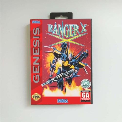 Ranger X - USA Cover With Retail Box 16 Bit MD Game Card for Sega Megadrive Genesis Video Game Console