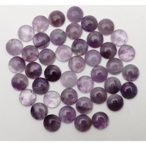 Fashion amethysts natural stone 14mm Single arc round cbochon beads for jewelry making 24Pcs/lot Ring accessories no hole