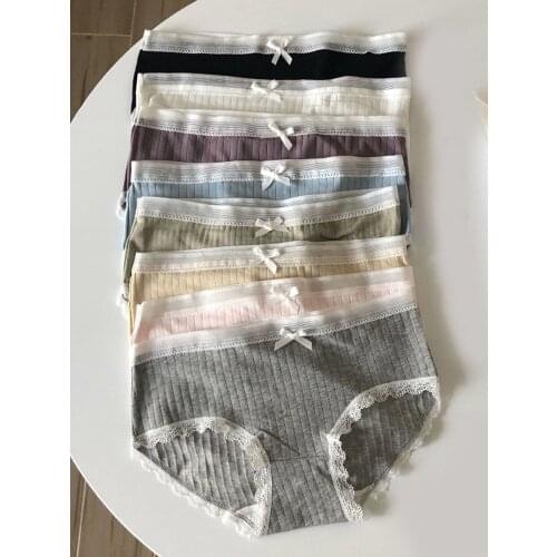 Sannian Summer New Student Underwear Shorts Mid-waist Cute Lace Side Girly Legging Shorts Belly Briefs Women Clothes