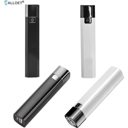 USB Rechargeable Mini LED Flashlight 3 Light Modes Super Bright Torch Light with Power Bank Function for Emergency Camping