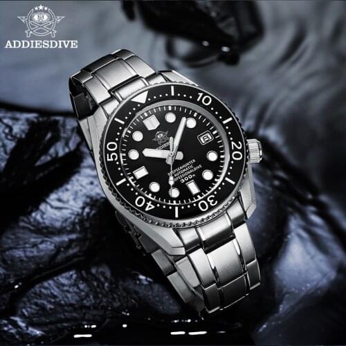Addies Dive Watch BGW9 Super Luminous Sapphire crystal 316L Steel Automatic mechanical 300m Diving NH35 Automatic watches men