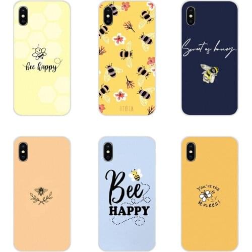 For Huawei G7 G8 P8 P9 P10 P20 P30 Lite Mini Pro P Smart Plus 2017 2018 2019 Soft Transparent Cases Covers Cute Bumble Bee happy
