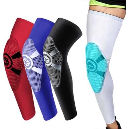 1PC Long Compression Sleeves Knee Pads for Men Climbing Cycling Brace Elastic Breathable Leg Protective Gear Protector