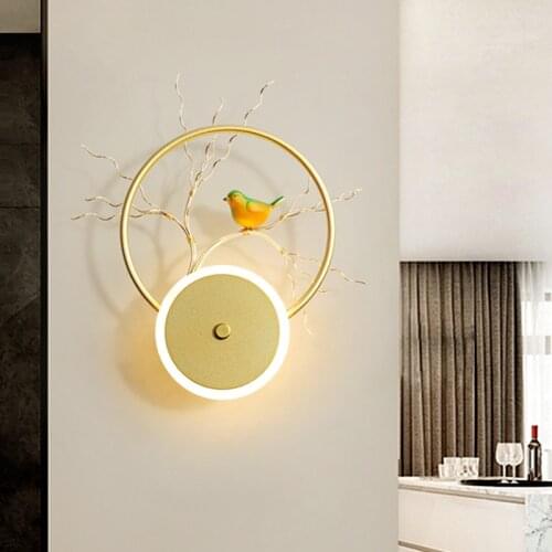 Nordic LED Bird Wall Lamp Personality Bedroom Bedside Light Living Room Sofa TV Background Wall Lamp Creative Aluminum Led Light