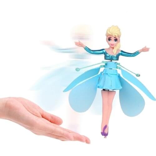 5 Styles Mini RC Drone Helicopter Infrared Induction Flyings Quadcopter Dolls Fairy Magical Princess Cute LED Light Fly Toys
