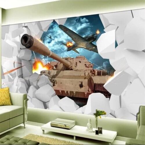 Beibehang Wallpaper Custom Mural Wallpaper 3D Stereo Tank Living Room Bedroom Children Room TV Background Wall