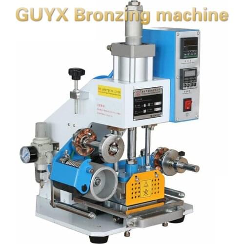 GUYX Pneumatic hot stamping machine Bronzing leather soldering iron LOGO embossing machine automatic Personality DIY