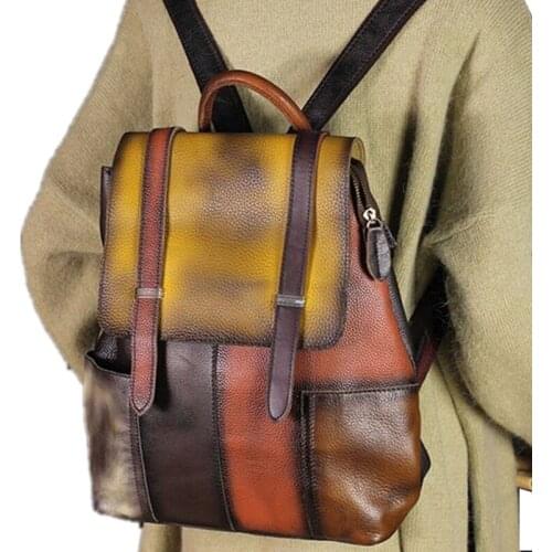 Simple New Leather Women Backpack Travel Backpack Girl School Bags for Teenage Girls