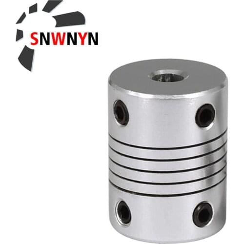 D19L25 Coupler Aluminum CNC Motor Flexible Shaft BW Coupling Motor Connector Solid Rubber Pad 4/5/6/6.35/7/8/10mm Couples