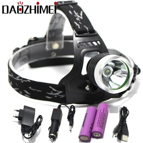 LED Headlamp waterproof T6 headlights 18650 Fishing headlights Camping Hiking 3-Mode Flashlight Use 2*18650 battery
