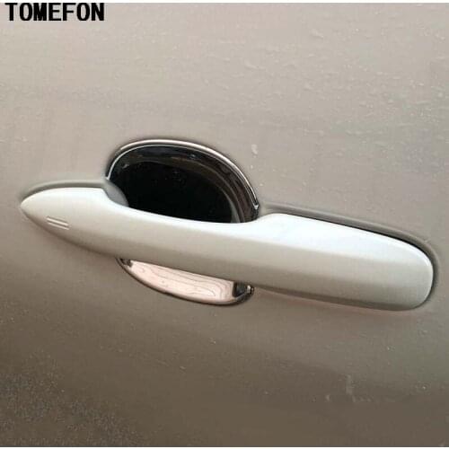 TOMEFON For Toyota Prius XW50 2016 2017 ABS Chrome Plastic Side Door Handle Bowl Cup Cover Trim 4pcs for Four doors Auto Styling