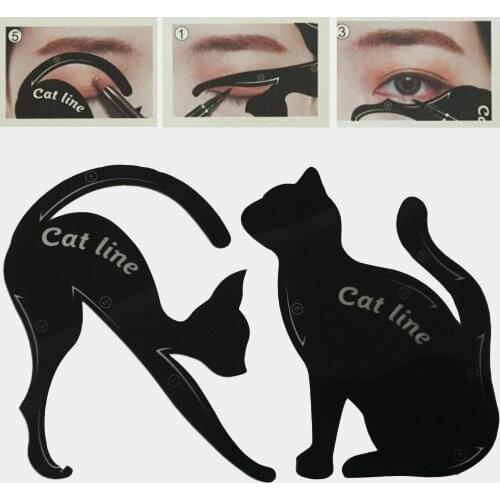 Beauty Eyebrow mold Stencils 2Pcs/Lot Women Cat Line Pro Eye Makeup Tool Eyeliner Stencils Template Shaper Model for women